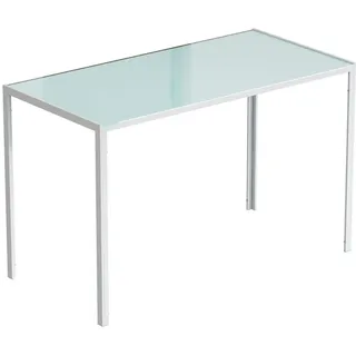 Homcom Esstisch Küchentisch für 4 Personen, Esszimmertisch für Küche Metall, Weiß , Rechteckig , eckig , 60x75x120 cm , Esszimmer, Esstische