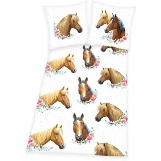 Herding Young Collection Pferd Baumwolle Mehrfarbig 135 x 200 cm + 80 x 80 cm