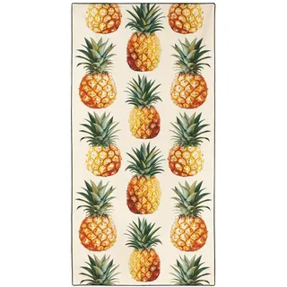 YISUMEI Mikrofaser Strandtuch, Weich Leicht Sandfest Schnelltrocknend, Obst Muster Druck - Ananas, XXL(180x90cm)