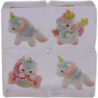 Einhorn Eiswürfel Mochi Squishy Antistress Spielzeug 4er Set Premium Quetschspielzeug Geschenk