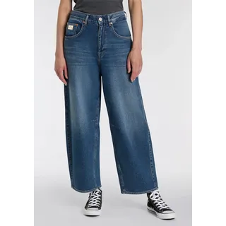 Weite Jeans HERRLICHER "Barrow Denim", Damen, Gr. 29, N-Gr, iconic, Denim/Jeans, Obermaterial: 99% Baumwolle, 1% Elasthan, lang, Jeans Weite Jeans, im O-Shape