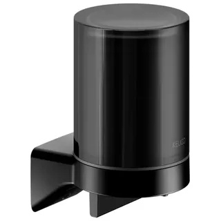 KEUCO AVENO Seifenspender für Flüssigseife, Füllmenge 180 ml, Echtkristall-Stulpgas mattiert, 14652379000, Farbe: Schwarz Matt