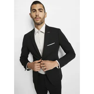 Anzugsakko CINQUE "CIMONOPOLI", Herren, Gr. 56, schwarz, Web, Obermaterial: 48% Polyamid, 42% Viskose, 10% Elasthan, slim fit, Sakkos Anzugsakko