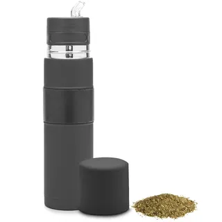 BALIBETOV - Neu - Edelstahl AutoMate - Thermobehälter, Mate Cup und Bombilla in Einem - Sie Müssen Nicht Jedes Mal Nachfüllen, Wenn Sie Trinken Möchten (Schwarz)