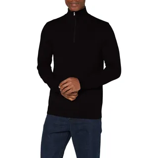 SELECTED HOMME Herren Slhberg Half Zip Cardigan B Noos Sweatshirt, Black, L EU
