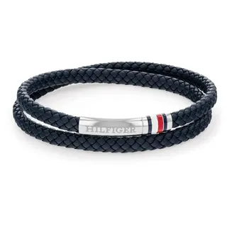 Tommy Hilfiger Jewelry Armband für Herren mit Blauem Geflochtenem Leder in Doppelschlaufe - 2790549