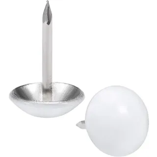 sourcing map 25Stk.Polsternagel 11mm Rundkopf 17mm Reißzwecken Weiß