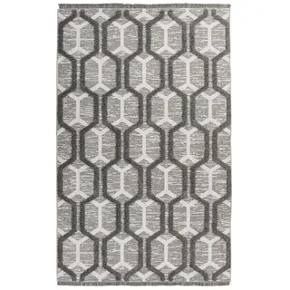 Obsession Flachwebeteppich , Grau, Weiß , Textil , Graphik , rechteckig , 120x170 cm , Oeko-Tex® Standard 100 , für Fußbodenheizung geeignet, lichtunempfindlich, leicht zusammenrollbar, vegan , Teppiche und Böden, Teppiche, Webteppiche