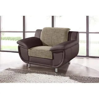 TRENDMANUFAKTUR Sessel »Rondo 3, Loungesessel« wahlweise mit komfortablem Federkern, mit extra breiten Armlehnen, braun