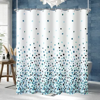 Lerores Duschvorhang 300x200 cm Blacklog, Beschwerter Saum Antischimmel Textil, Wasserabweisend, Waschbar Polyester Stoff Badevorhänge für Badezimmer, Badewanne mit 16 Duschvorhangringe