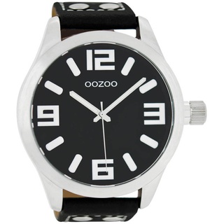 Oozoo Herrenuhr mit Lederband 51 MM Schwarz/Schwarz C1004