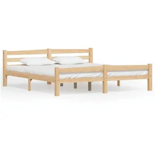 vidaXL Massivholzbett Kiefer 180x200 cm - Braun