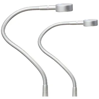 Kalb Material Für Möbel LED Bettleuchte Leseleuchte Bettlampe Flexleuchte chrom silbergrau Touch Schalt, Farbe:silbergrau/alu eloxiert, Größe:2er Set