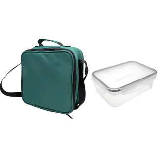 NERTHUS FIH 1508 Thermo-Lunchbox Schwarz mit luftdichtem Behälter 1 l, Lunchbox mit isoliertem Innenfutter, leicht zu reinigen, mit Griff, ideal für Arbeit und Büro