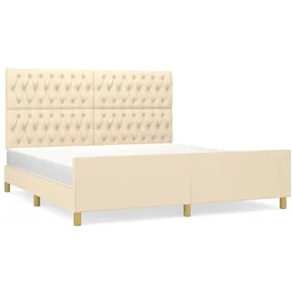 vidaXL Bettgestell ohne Matratze Creme 180x200 cm Stoff - Creme