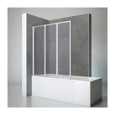 Schulte Badewannenaufsatz 3tlg. einfaltbar Alu-Natur Kunstglas HxB 140x127cm