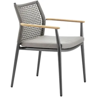 Stapelsessel Vera - anthrazit / anthracite Armlehne Teak