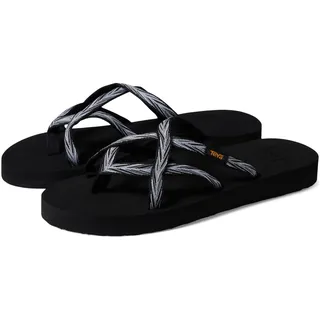 Teva Damen Olowahu Flipflop, Palms Black/White, 39 EU