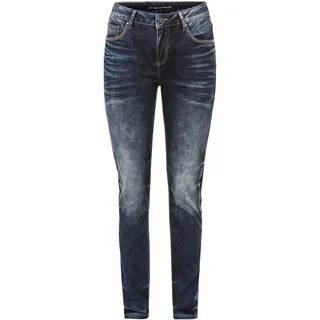 Slim-fit-Jeans CIPO & BAXX "Cipo & Baxx Jeans", Damen, Gr. W26/L34, Länge 34, blau, Obermaterial: 83% Baumwolle CO. 15% Polyester PES. 2% Elasthan EL., uni, slim fit, Jeans Slim-fit-Jeans, Mit glänzenden Nieten, WD465