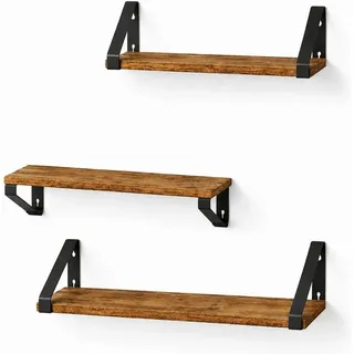 BigDean 3er Set Wandregal Set Regal Vintage Wall Shelf 2 Montagemöglichkeiten 30/35/40 cm Regal Wand Schweberegal Regalbrett Regale für Wände