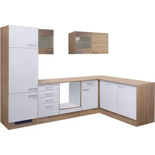 Flex-Well Winkelküche L-Form 280 x 170 cm Eiche-weiß