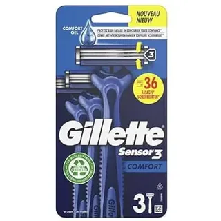 Gillette Sensor3 Comfort Einwegrasierer für Herren, 3 Stück