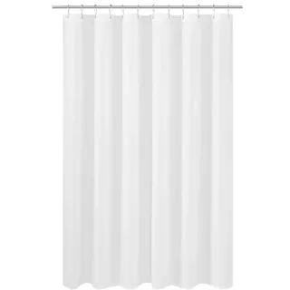 N&Y HOME Längerer Duschvorhang-Stoff, 182,9 x 190,5 cm, Hotelqualität, waschbar, weiße Spa-Badezimmer-Vorhänge mit Ösen, 183 x 190,5 cm