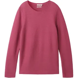 Tom Tailor Damen Strickpullover mit Bio-Baumwolle, rosa, Uni, Gr. XXL