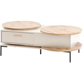 Schildmeyer Looks by Wolfgang Joop Couchtisch, Eiche Landhaus/cremebeige, Holzwerkstoff, 128.2 x 76 x 41.1 cm, 701826