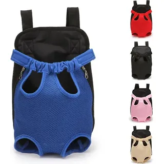 Verstellbarer freihändiger Rucksack für Hunde, Fahrrad, Hündchen, Reisen, Wandern, Haustier, Hundeträger, Mesh-Rucksack für Heimtiere - blau - 41cm x 25cm