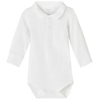 NAME IT Langarmbody NBMHOLGER LS POLO BODY NOOS weiß 74