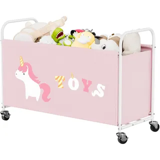 GRANNY SAYS Spielzeugkiste mit Rollen, Groß Aufbewahrungsbox Kinder, Aufbewahrung Kinderzimmer Spielzeugbox, Kinderzimmer Aufbewahrung Box für Spielzeug, Spielzeugtruhe Kinderzimmer, Rosa