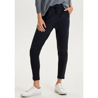 Jogger Pants ONLY "ONLPOPTRASH – Joggerhose mit Tunnelzugbund und Stretch", Damen, Gr. M (38), Länge 32, blau (night sky), Milano Rib, Obermaterial: 63% Viskose (LENZINGTM ECOVEROTM), 32% Nylon, 5% Elasthan, unifarben, gerade, unten schmal knöchellang, Hosen Jogger Pants, casual, Milano Rib, regular fit, Viskosemischung, Topseller