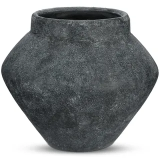 Arborus Vase Vintage 21 cm Dekovase Anthrazit Zement Dekovase für Blumen An | tikvase Rustikale Deko Übertopf für Pflanzen Vintage Boho Deko im Wohnzimmer Schlafzimmer Badezimmer Esszimmer Tisch Balkon