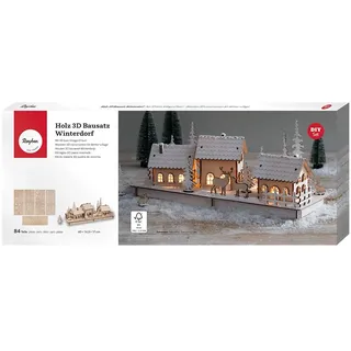 Rayher Winterdorf 40 x 14,5 x 17 cm beleuchtet