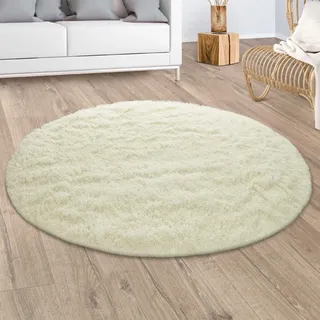 Paco Home Hochflor-Teppich »Silky 591« rund 37 mm Höhe Uni Farben, besonders weich und kuschelig, gelb