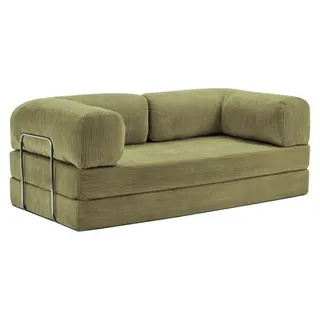 Bank – Sofa – Sitzbank – Zweisitzer – Modulares Design – Samtstoff – 200 cm breit – Schwarz