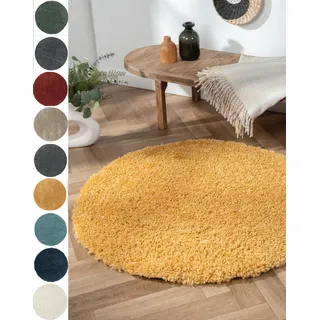 Myflair My Shaggy Hochflorteppich Ø 100 cm Gold