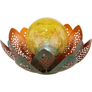 Globo Solarleuchte , Orange , Glas , 13.5 cm , mit Schalter , Dekoration, Gartendeko