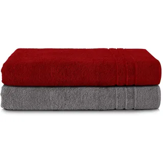 Komfortec Handtuchset 80 x 200 cm grau 2 St.