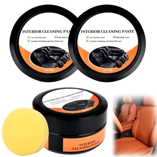 Auto Innenraum Reinigungscreme, Interior Cleaning Paste, 160g Multifunktionale Pflegepaste für Sitze, Auto Innenraum Reiniger, Reinigt, pflegt & schützt Lederoberflächen für Mittelkonsole & Möbel