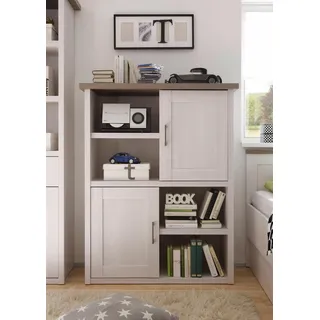 Hochkommode BEGABINO "Luca Kommode Schrank Bestseller Schlafzimmer", weiß (pinienfarben weiß, trüffelfarben), B:106cm H:135cm T:42cm, Kunststoff, Sideboards, Hochkommode, Regalschrank Kleiderschrank Wäscheschrank Landhaus