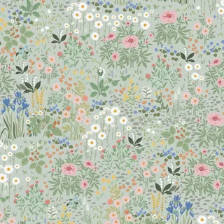 Timeet 44x1000cm Selbstklebende Tapete Blumen Blätter Grau Grüne Blumentapete Vintage Möbelfolie Selbstklebend Vinyl Wasserdichte Klebetapete für Wohnzimmer Schlafzimmer Küche Wand Möbel