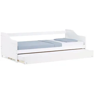 Homestyle4u Kinderbett Funktionsbett 90 x 200 cm Kiefer massiv weiß