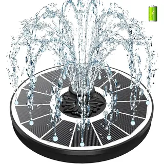 SZMP Solar Springbrunnen 2025 Neu 3.5W Solar Teichpumpe - Arbeiten an Trüben Tagen - Eingebaute 2000mAh Batterie, Solar Schwimmender Fontäne Pumpe mit 8 Düsen für Garten, Vogel-Bad, Fisch-Behälter