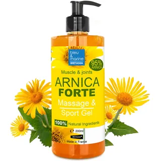 Arnika-Gelee Arnica Gel-Konzentrat 100% Massage-Gel stumpfe Verletzungen Muskeln, Gelenke, Arnika schmerzsalbe stark Muskelverspannung Gelenkschmerzen Hautpflegend Pumpenspender Blutergüsse 200 ml