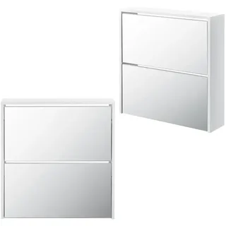 [en.casa] Schuhkipper Lund , Holzwerkstoff , Rechteckig , 17x67x63 cm , Garderobe, Schuhaufbewahrung, Schuhkipper