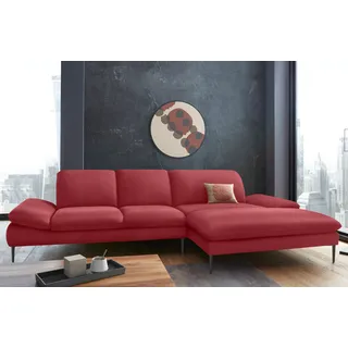 W.SCHILLIG Ecksofa »enjoy&MORE, Designsofa, bequem, zeitlos und elegant, L-Form« Sitztiefenverstellung, Füße schwarz pulverbeschichtet, Breite 340 cm, rot