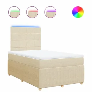 Boxspringbett mit Matratze Creme 120x200 cm Stoff - Creme