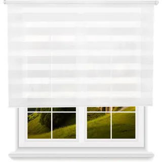 Wellhome Polyester Doppelrollo Tag Und Nacht 120 x 180 cm - White / One Size